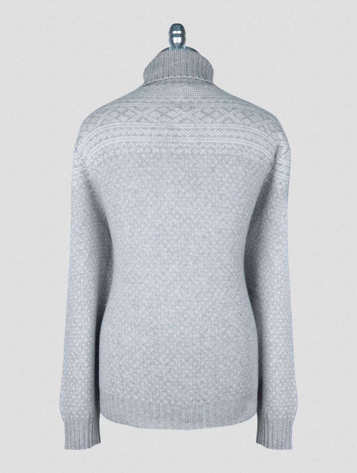 Kiton Gray White Cashmere Sweater Turtleneck
