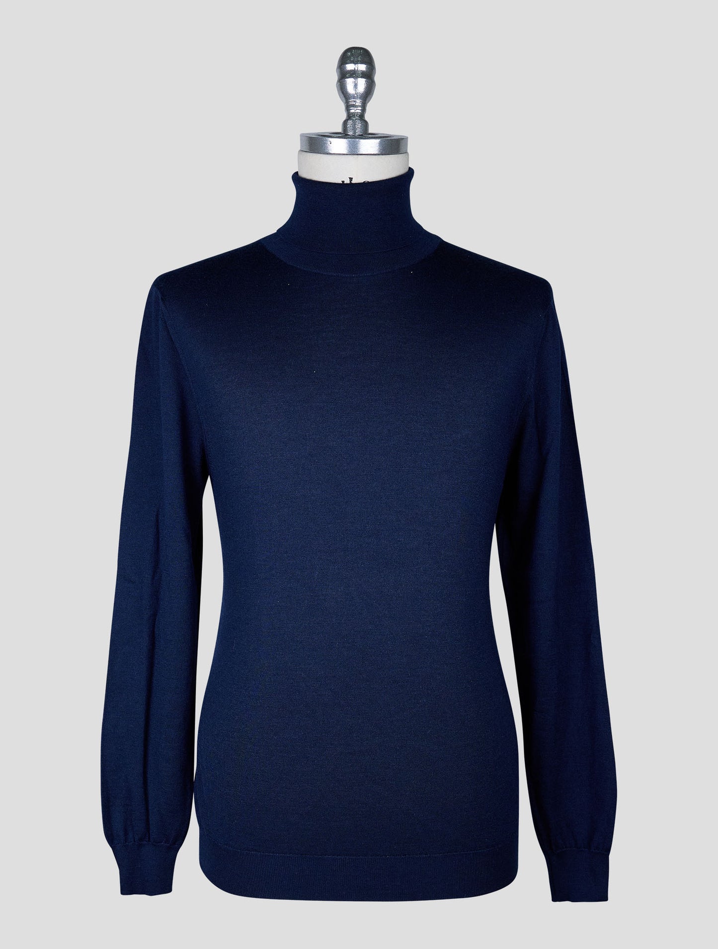Kiton Blue Cashmere Silk Sweater Turtleneck