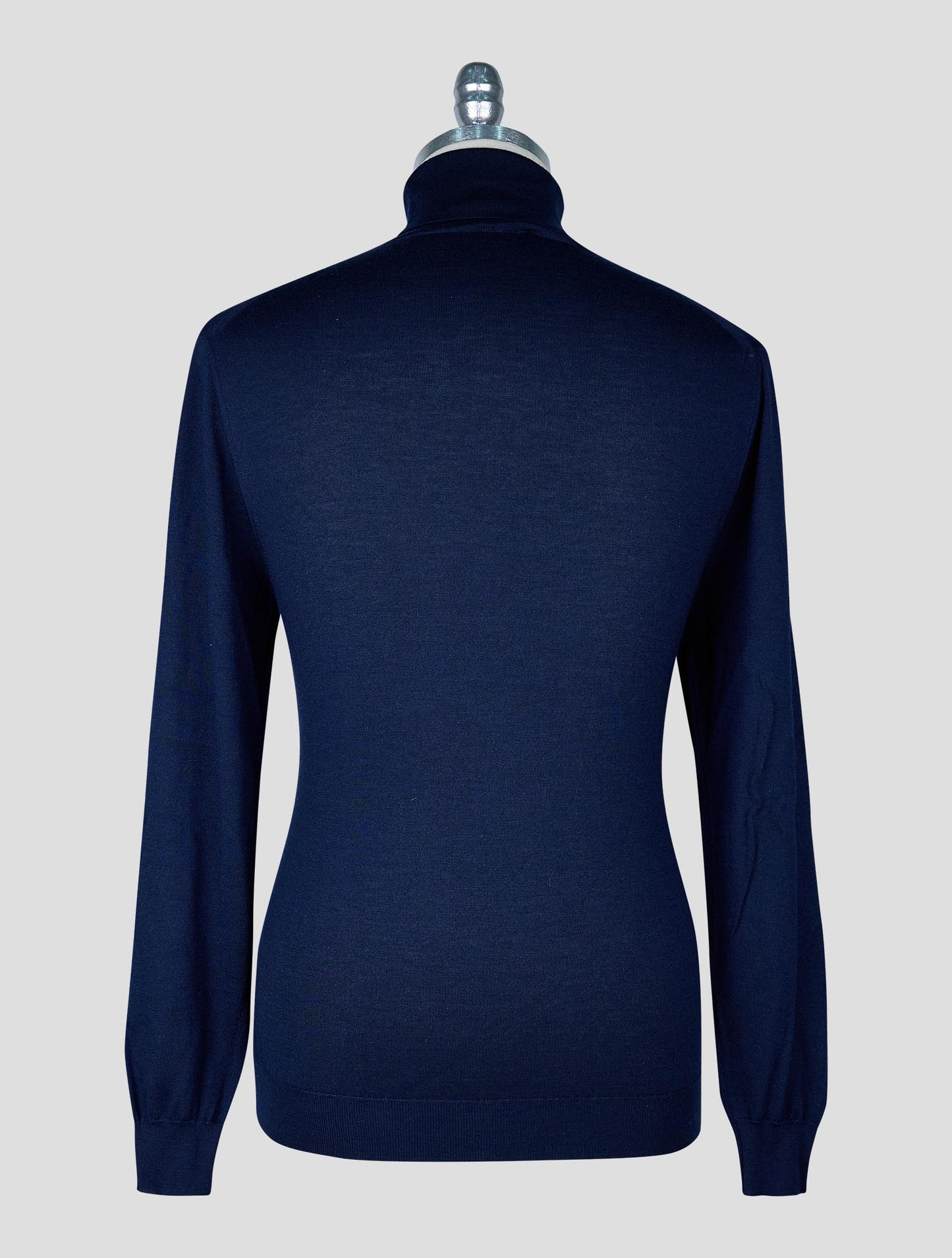 Kiton Blue Cashmere Silk Sweater Turtleneck