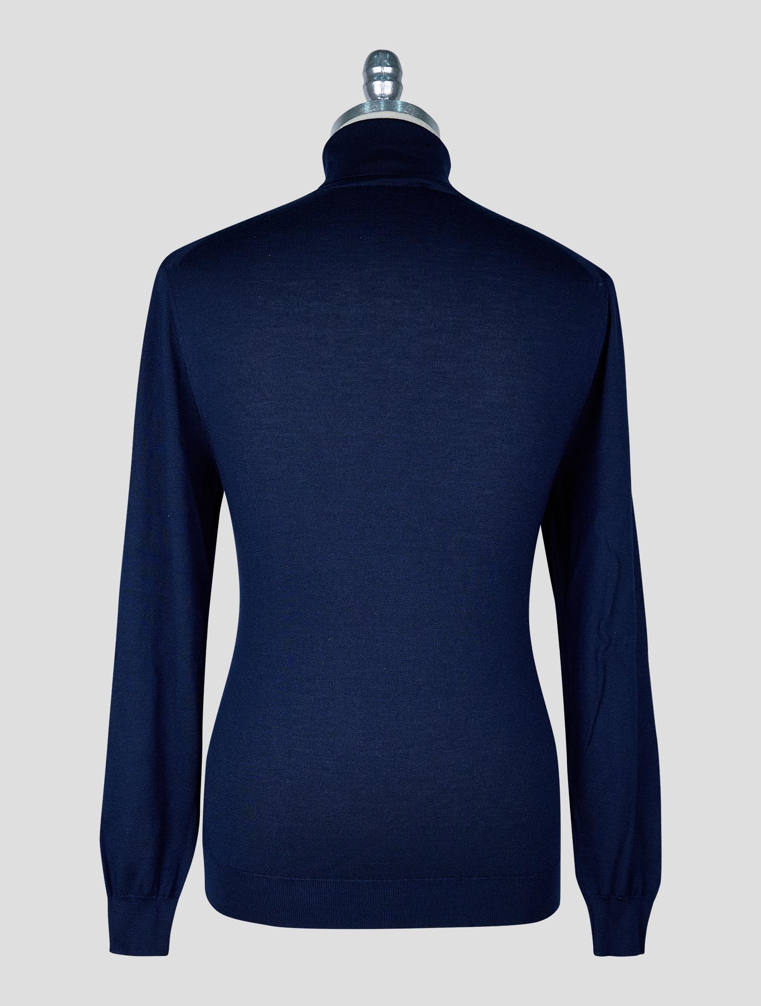 Kiton Blue Cashmere Silk Sweater Turtleneck