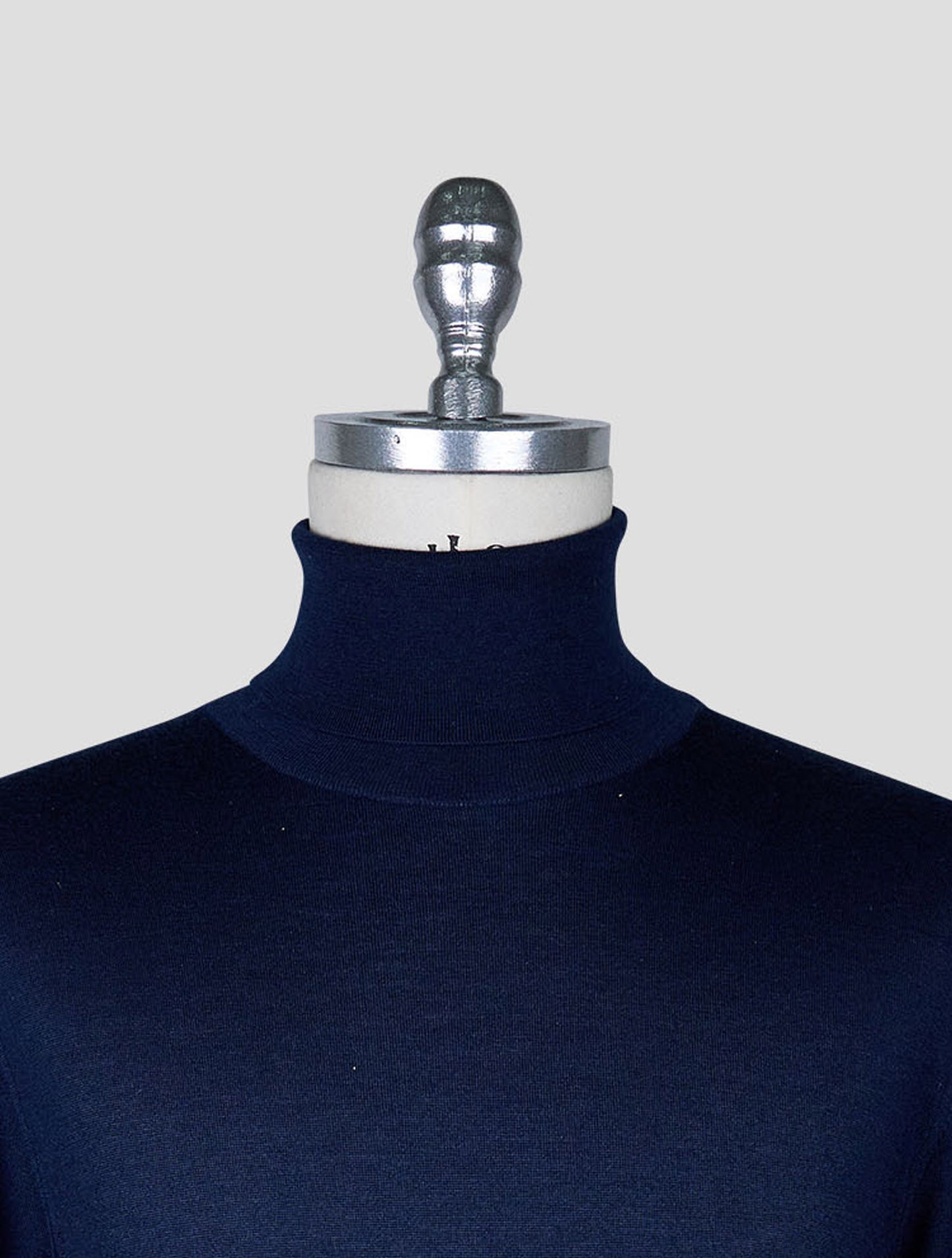 Kiton Blue Cashmere Silk Sweater Turtleneck