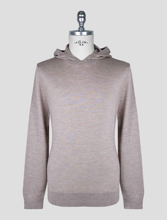 Kiton Brown Cashmere Silk Sweater Hoodie