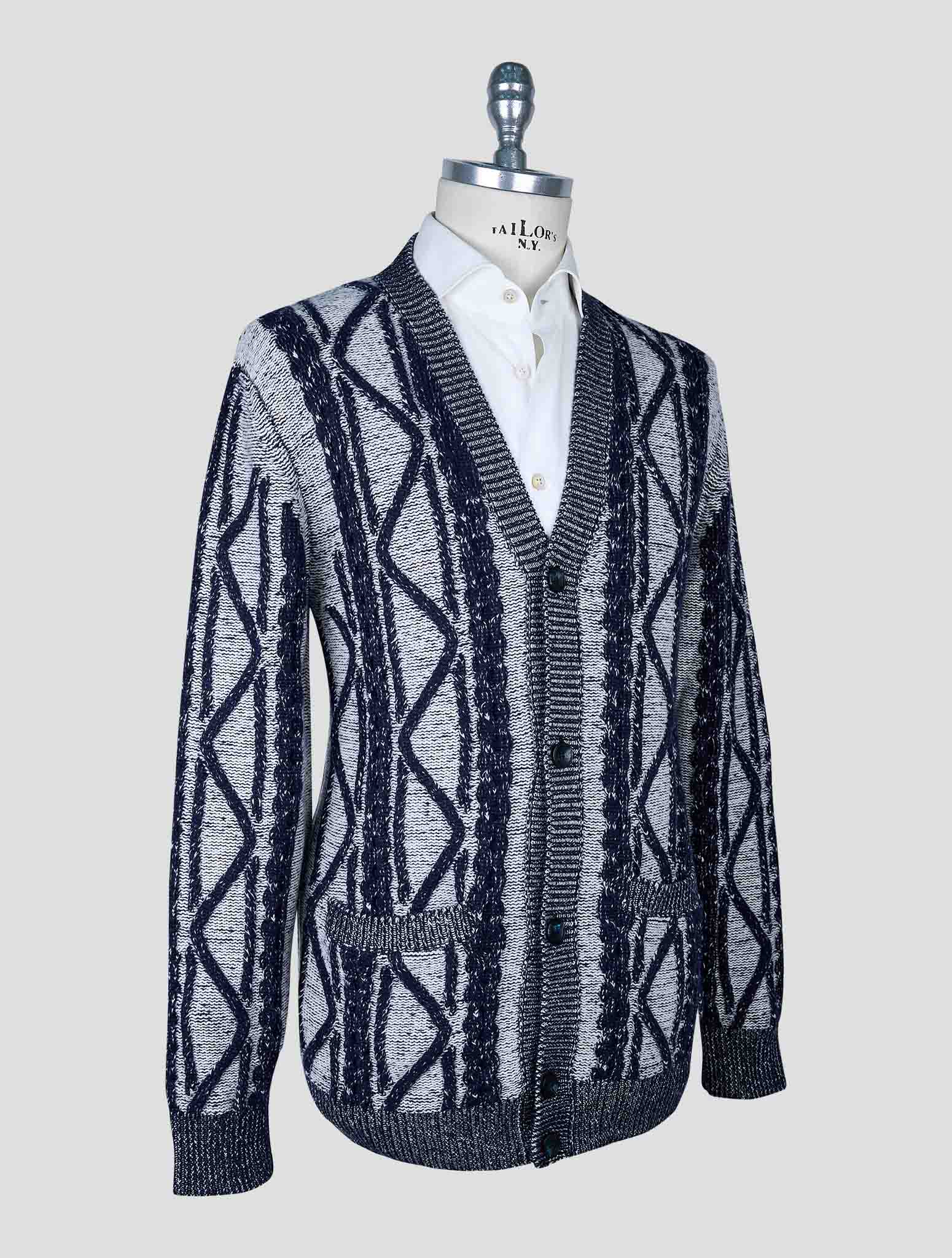 Kiton Blue Gray Cashmere Cardigan