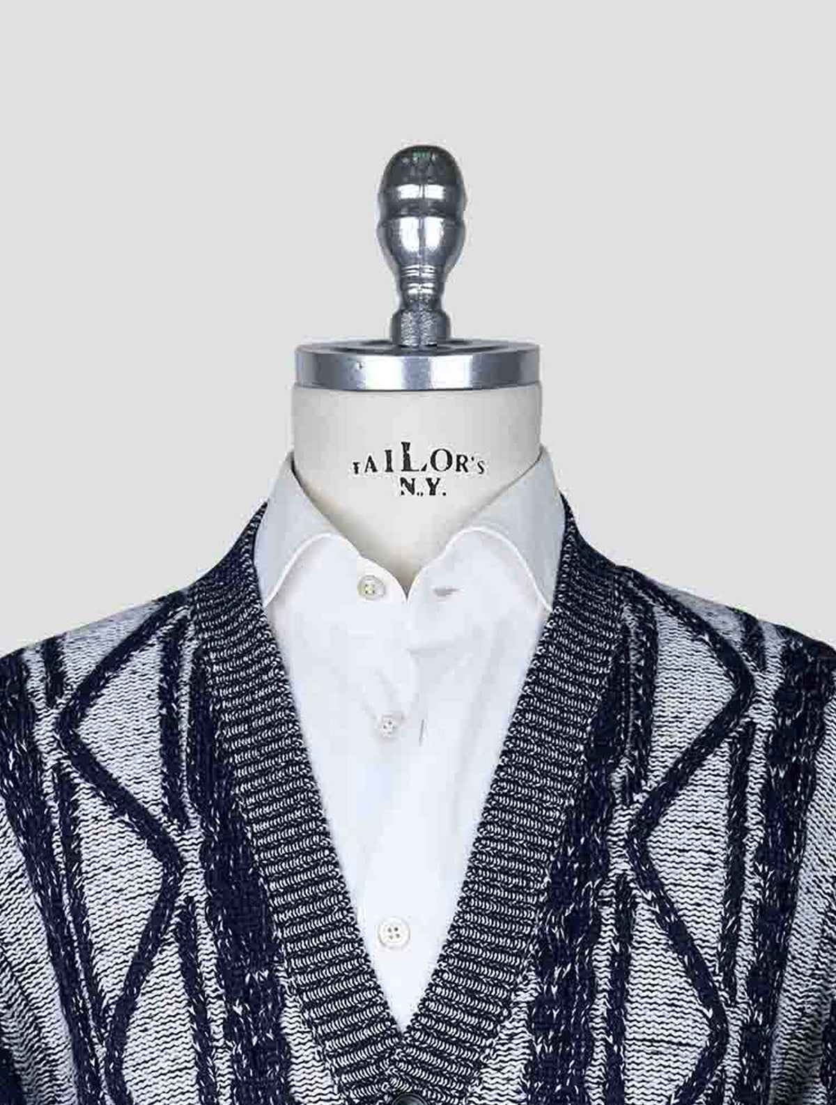 Kiton Blue Gray Cashmere Cardigan