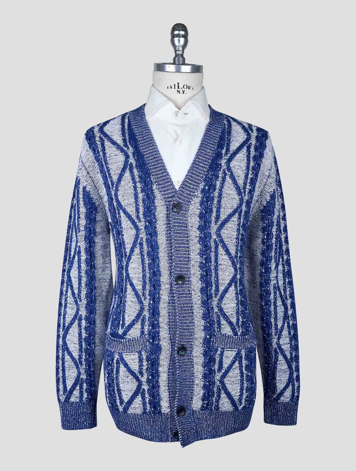 Kiton Blue Gray Cashmere Cardigan