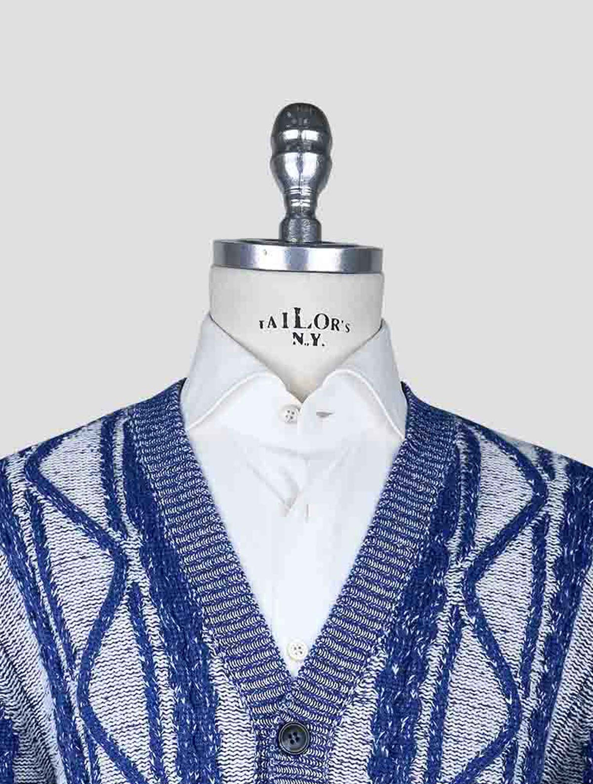 Kiton Blue Gray Cashmere Cardigan
