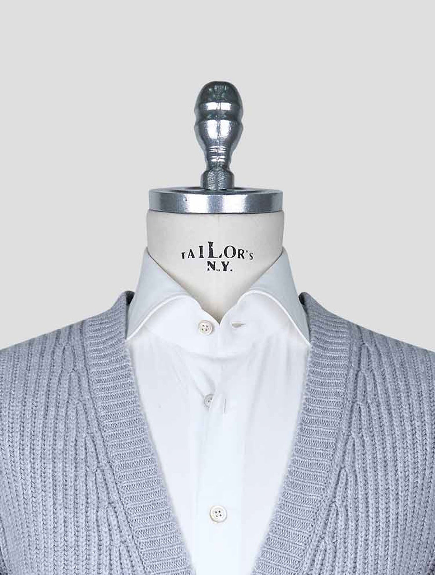 Kiton Gray Cotton Cardigan