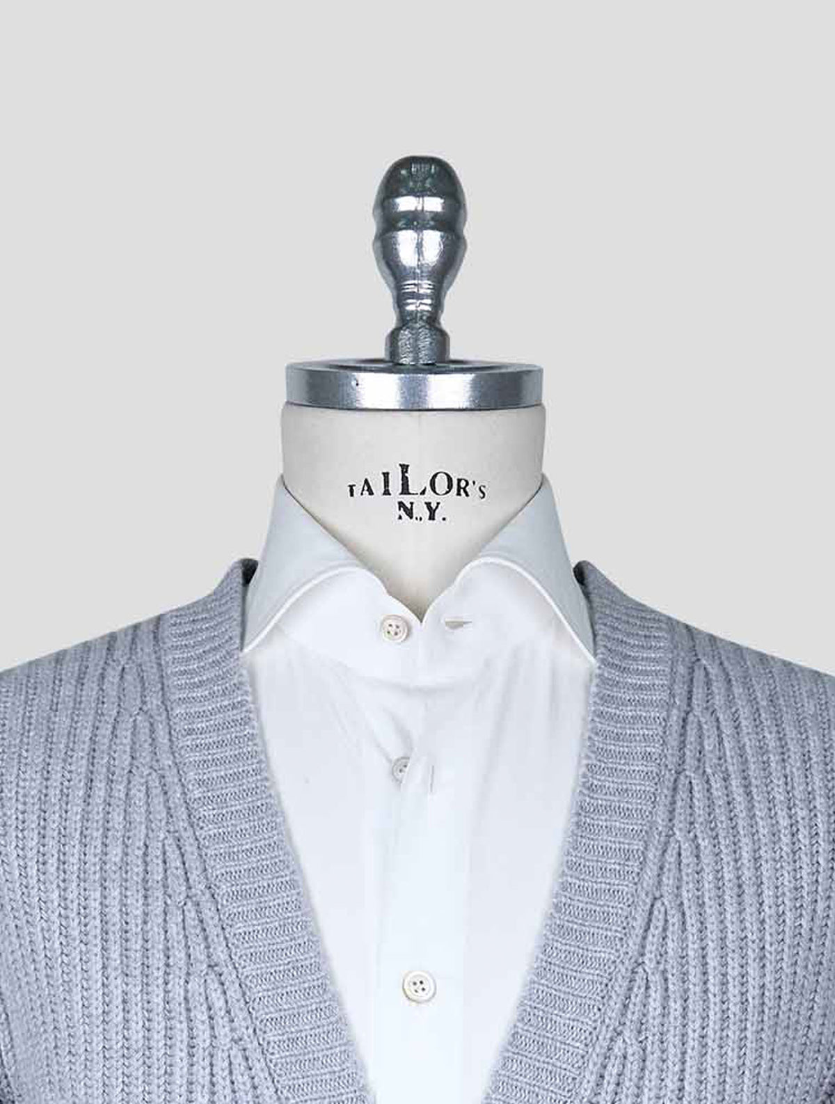 Kiton Gray Cotton Cardigan