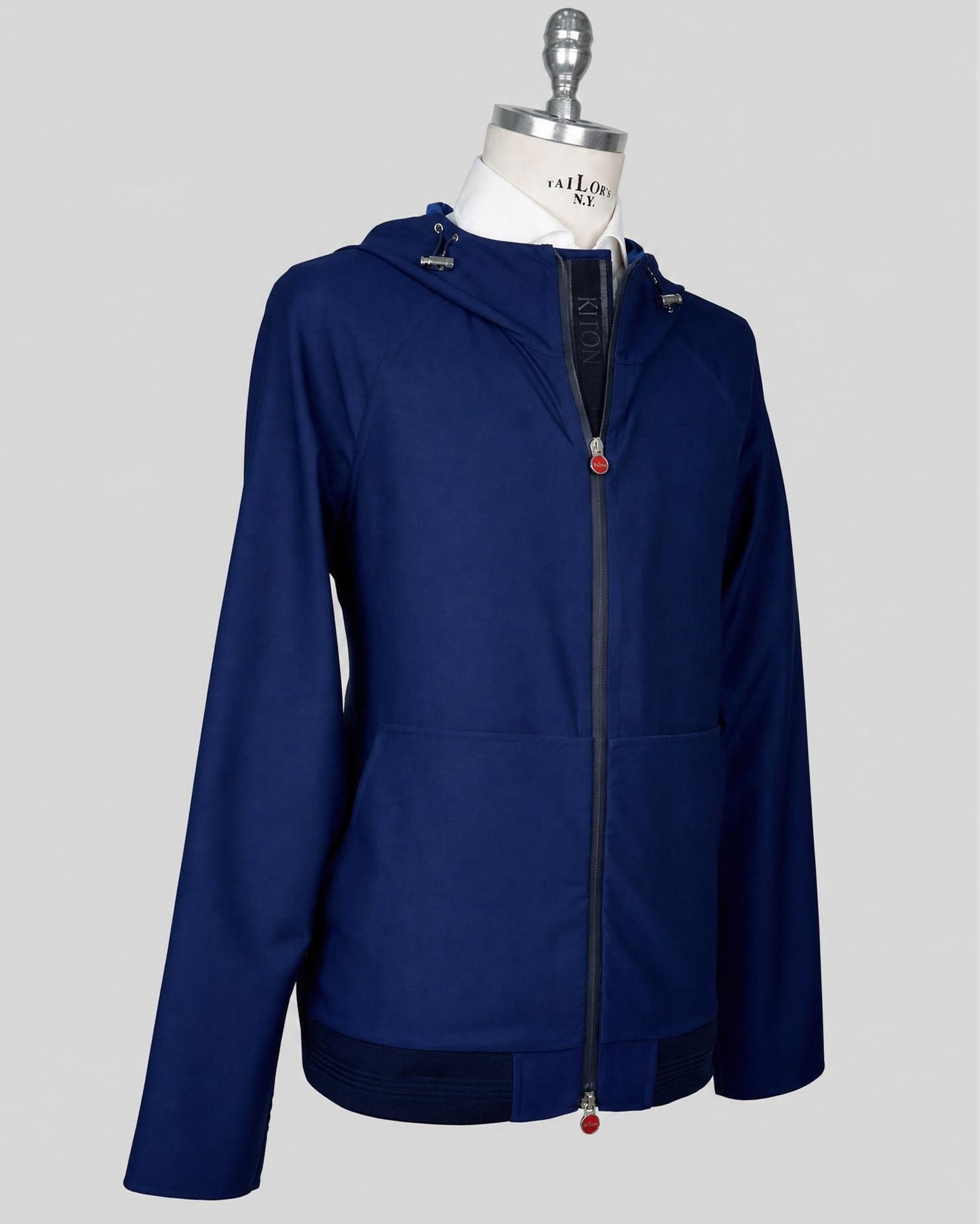 Kiton Blue Pa Wool Ea Silk Coat