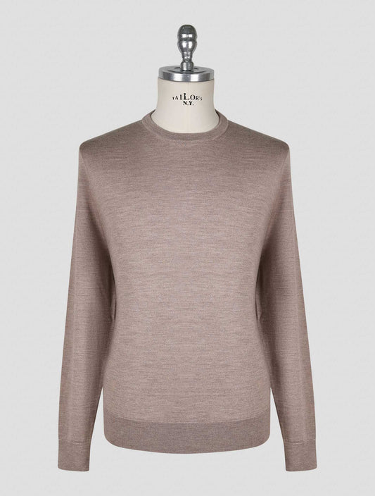 Kiton Brown Cashmere Silk Sweater Crewneck