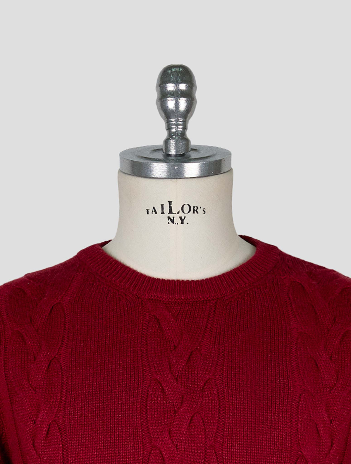 Kiton Burgundy Cashmere Sweater Crewneck
