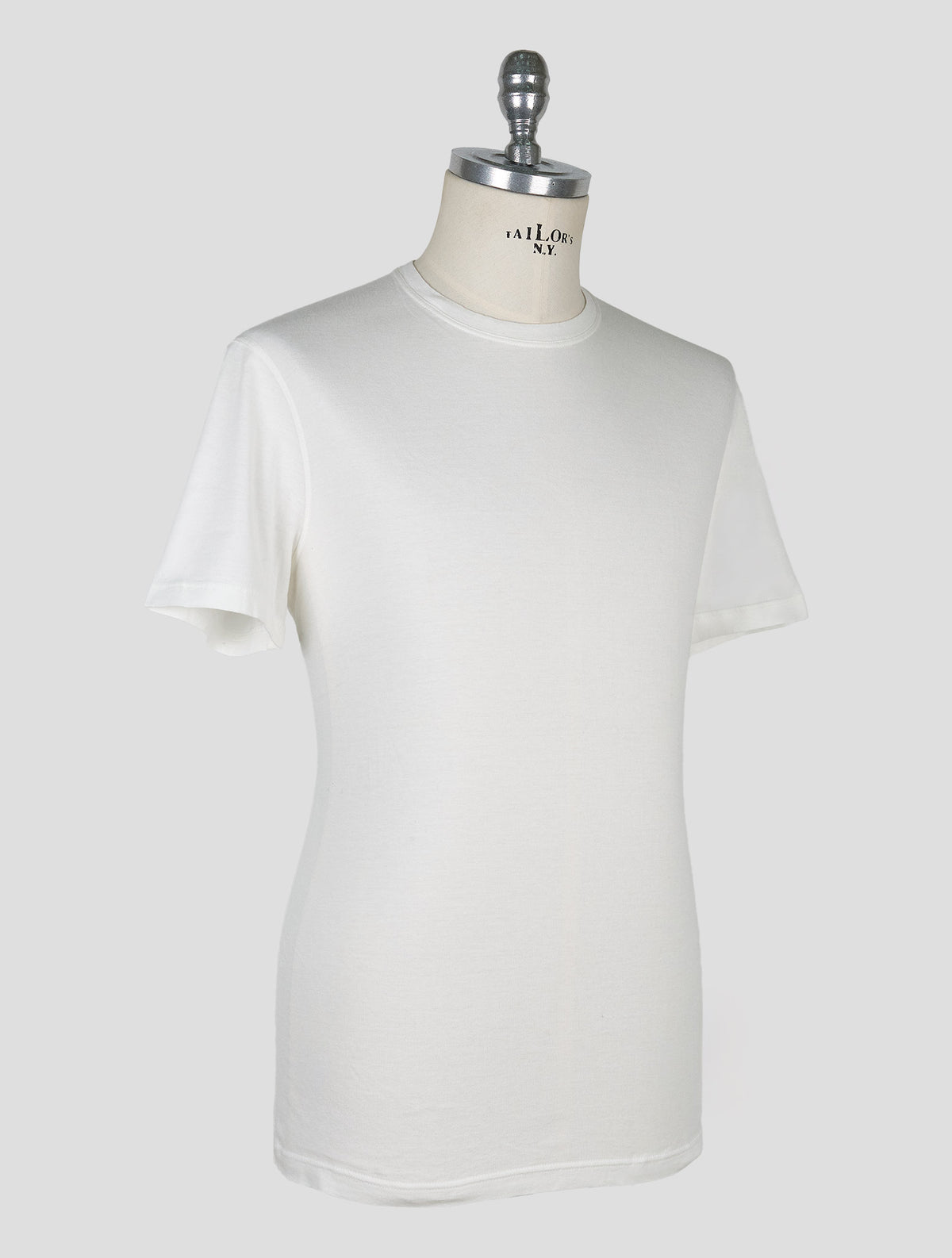Kiton White Cotton Cashmere T-Shirt