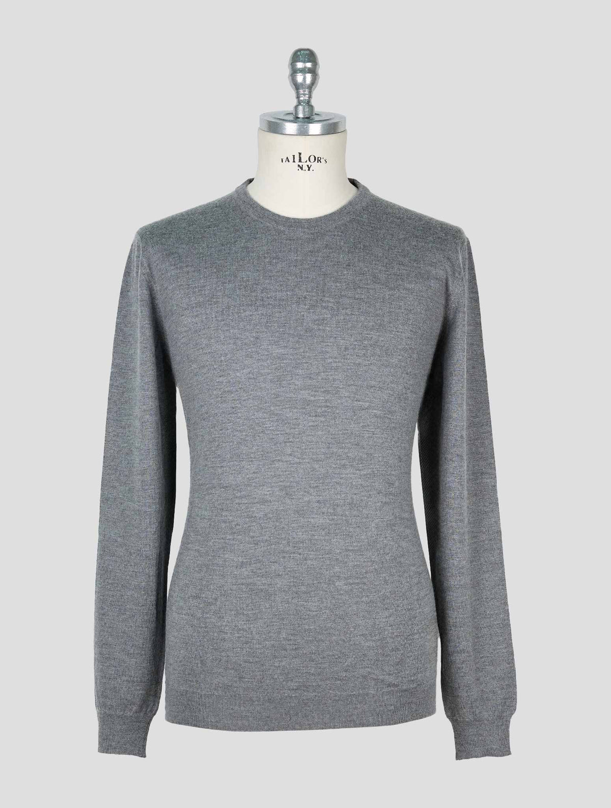 Kiton Gray Cashmere Silk Sweater Crewneck