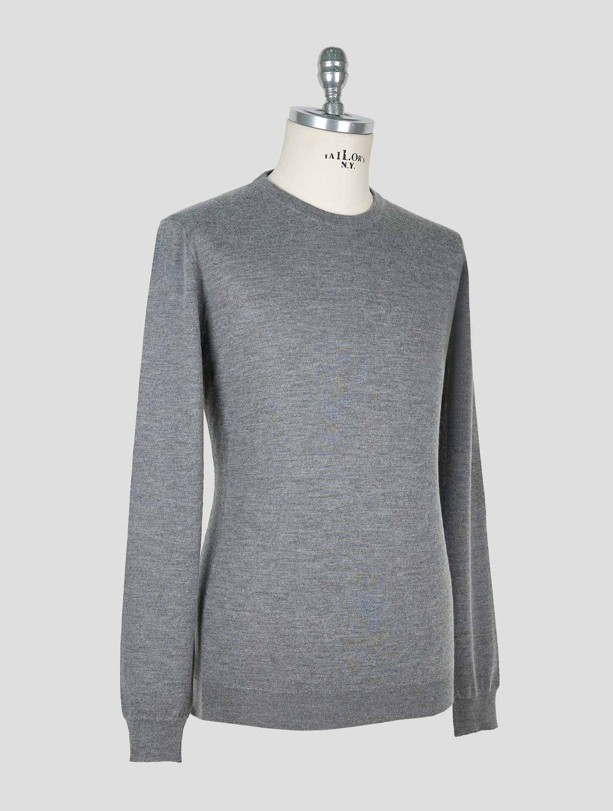 Kiton Gray Cashmere Silk Sweater Crewneck