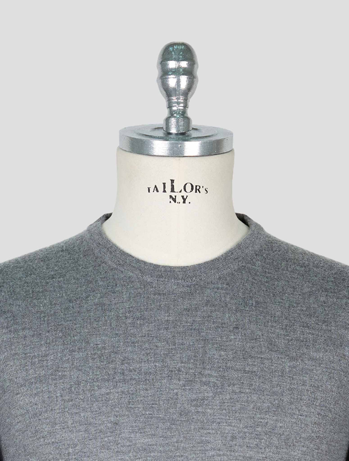 Kiton Gray Cashmere Silk Sweater Crewneck