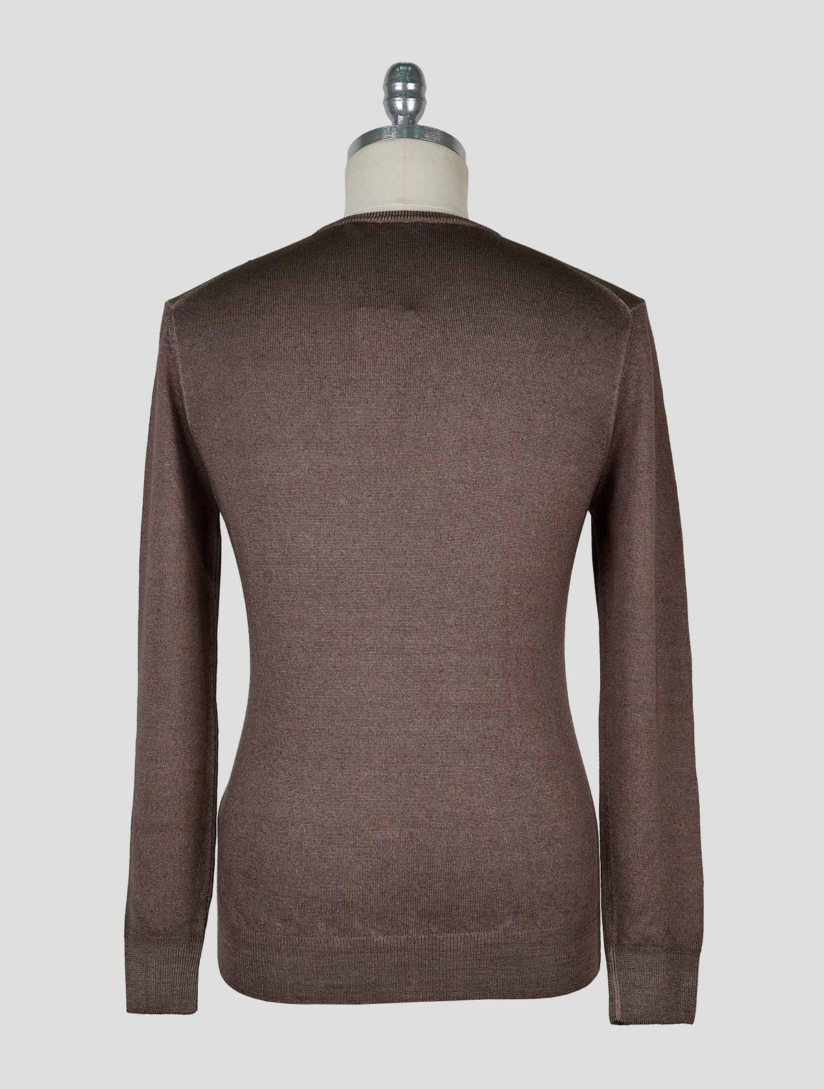 Kiton Brown Gray Wool Sweater Crewneck