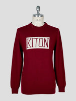 Kiton Burgundy White Cashmere Sweater Crewneck