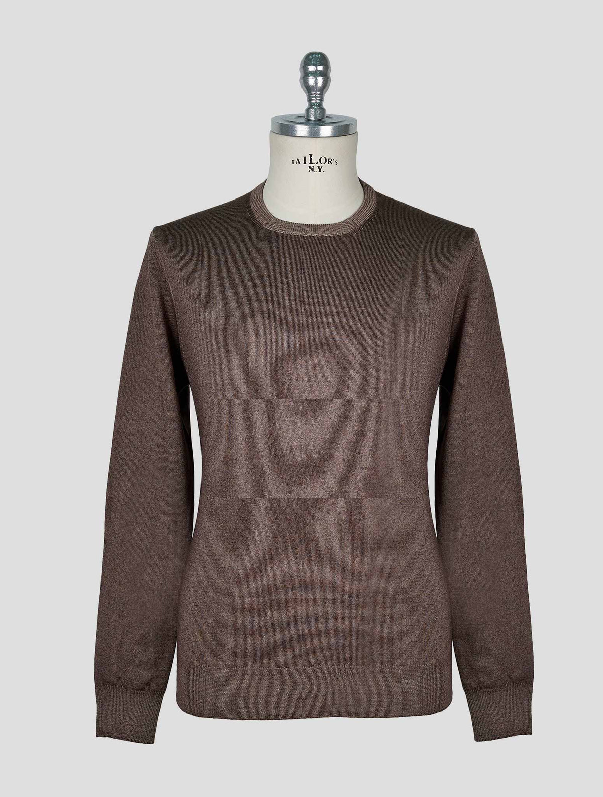 Kiton Brown Wool Sweater Crewneck