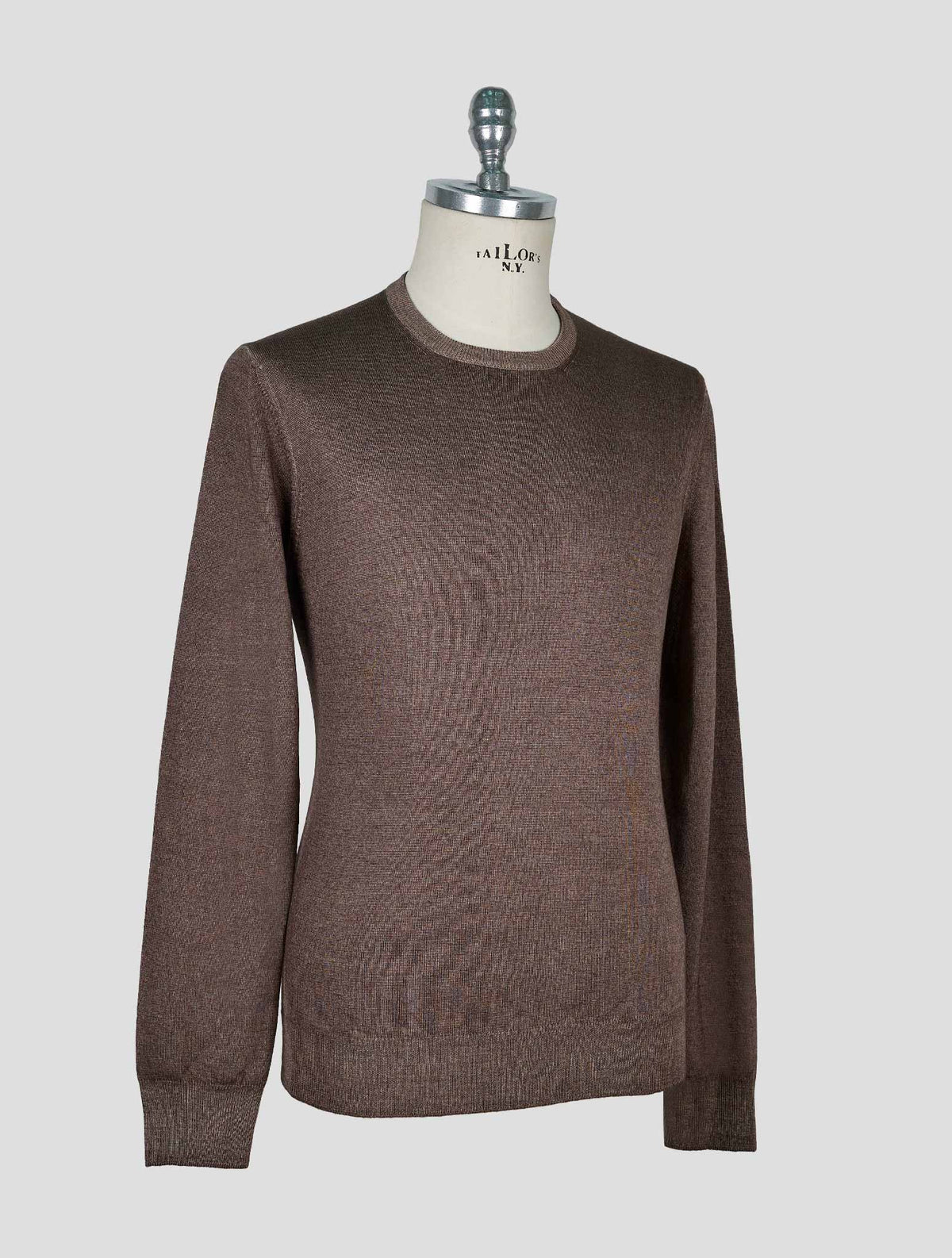Kiton Brown Wool Sweater Crewneck