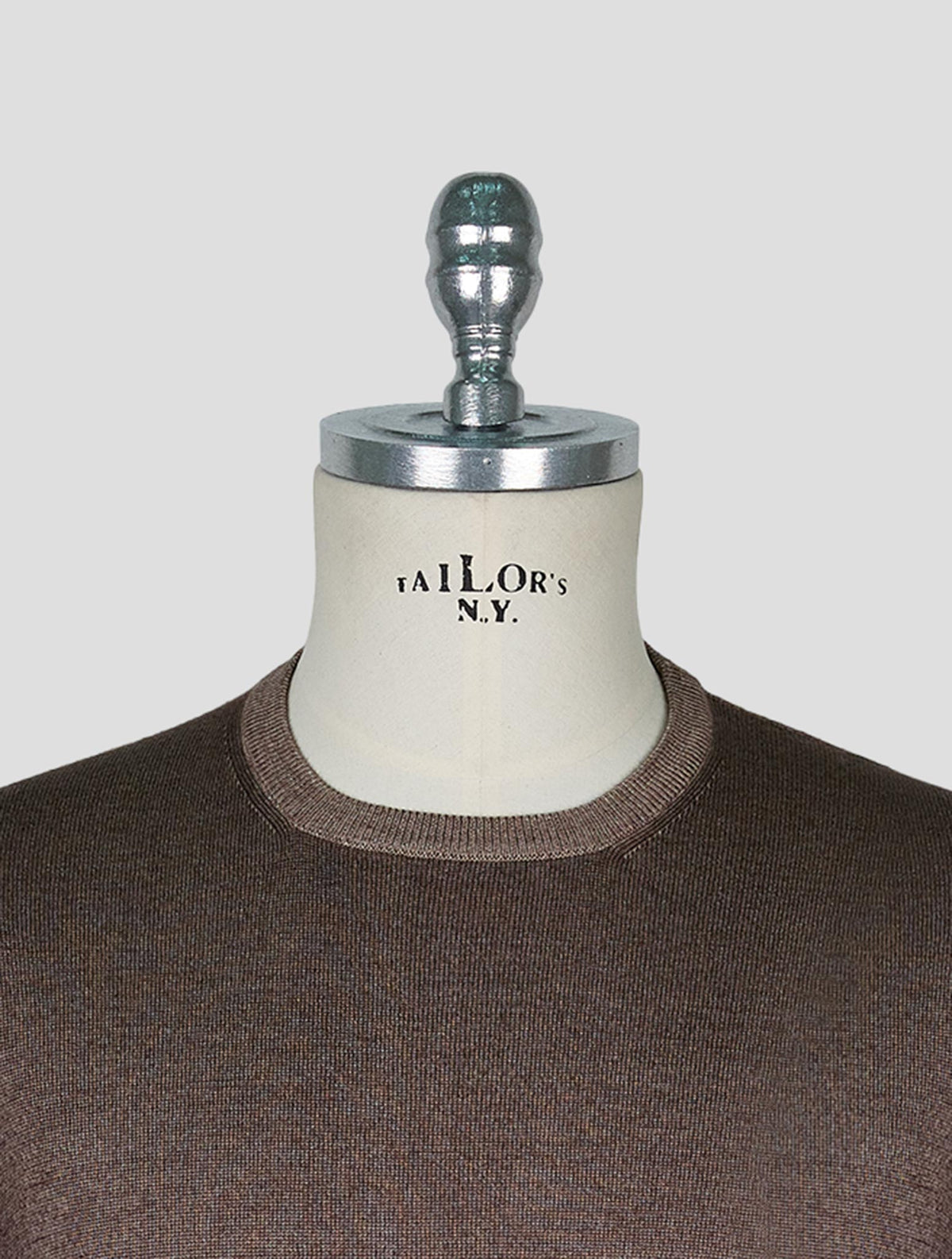 Kiton Brown Wool Sweater Crewneck