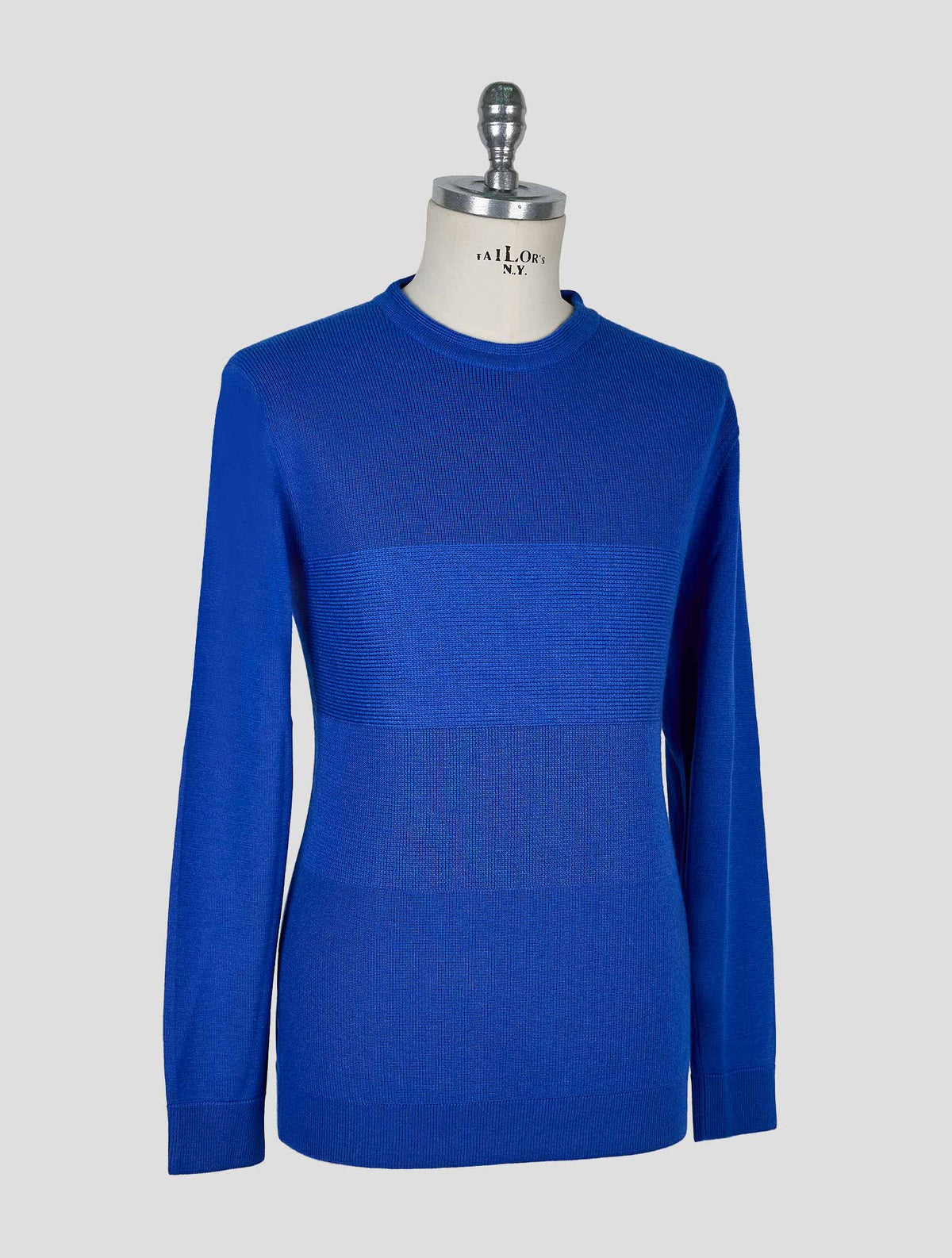 Kiton Blue Cashmere Silk Sweater Crewneck