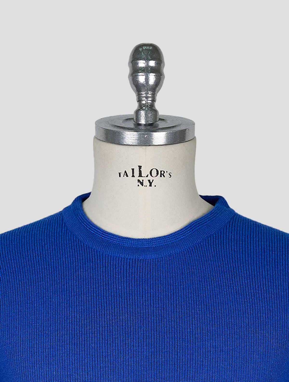 Kiton Blue Cashmere Silk Sweater Crewneck