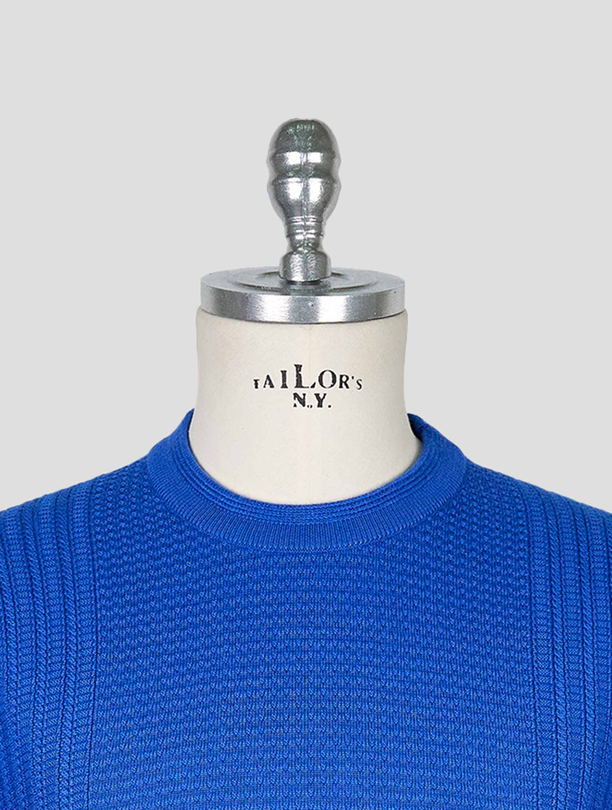 Kiton Blue Cashmere Silk Sweater Crewneck