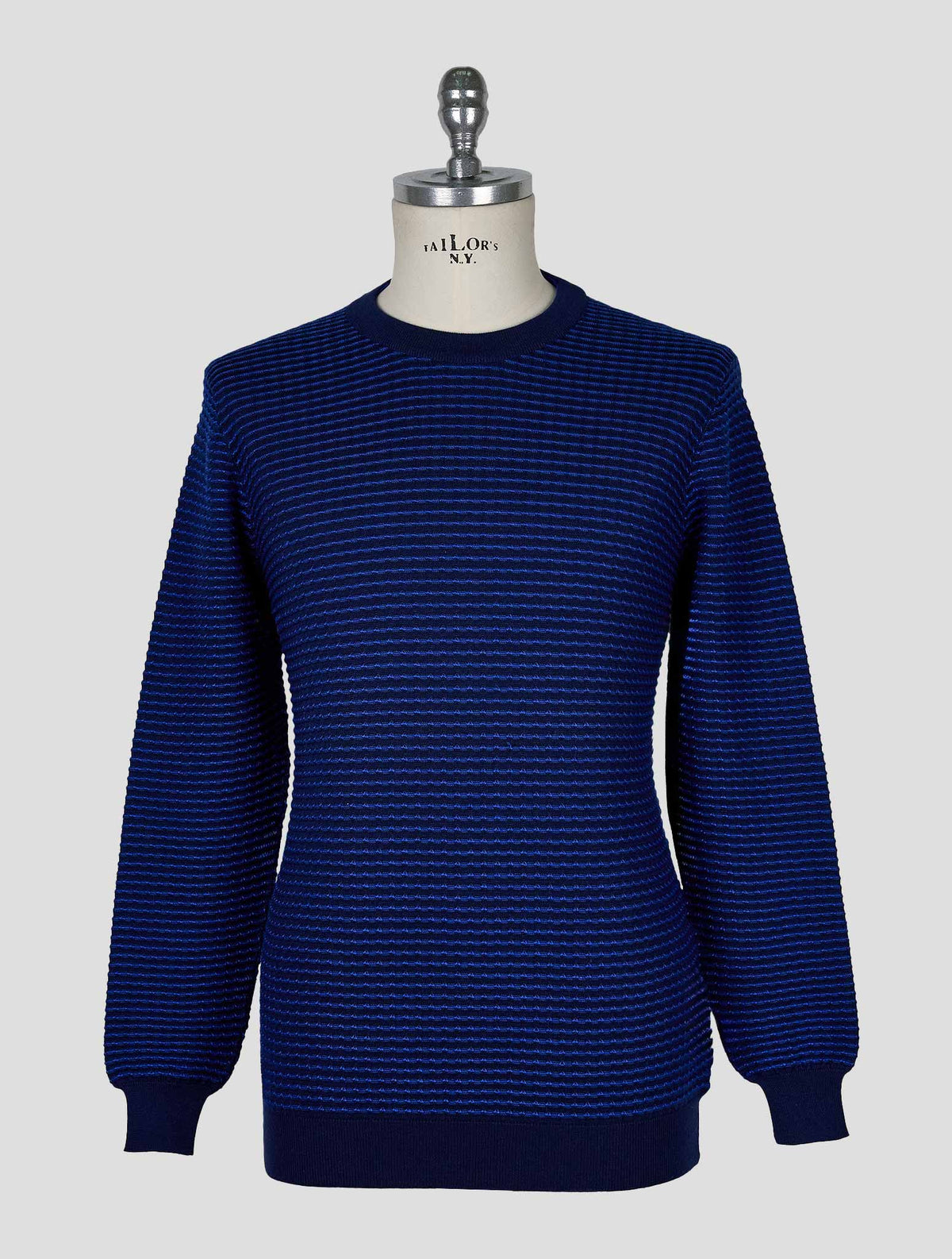 Kiton Blue Cashmere Silk Sweater Crewneck