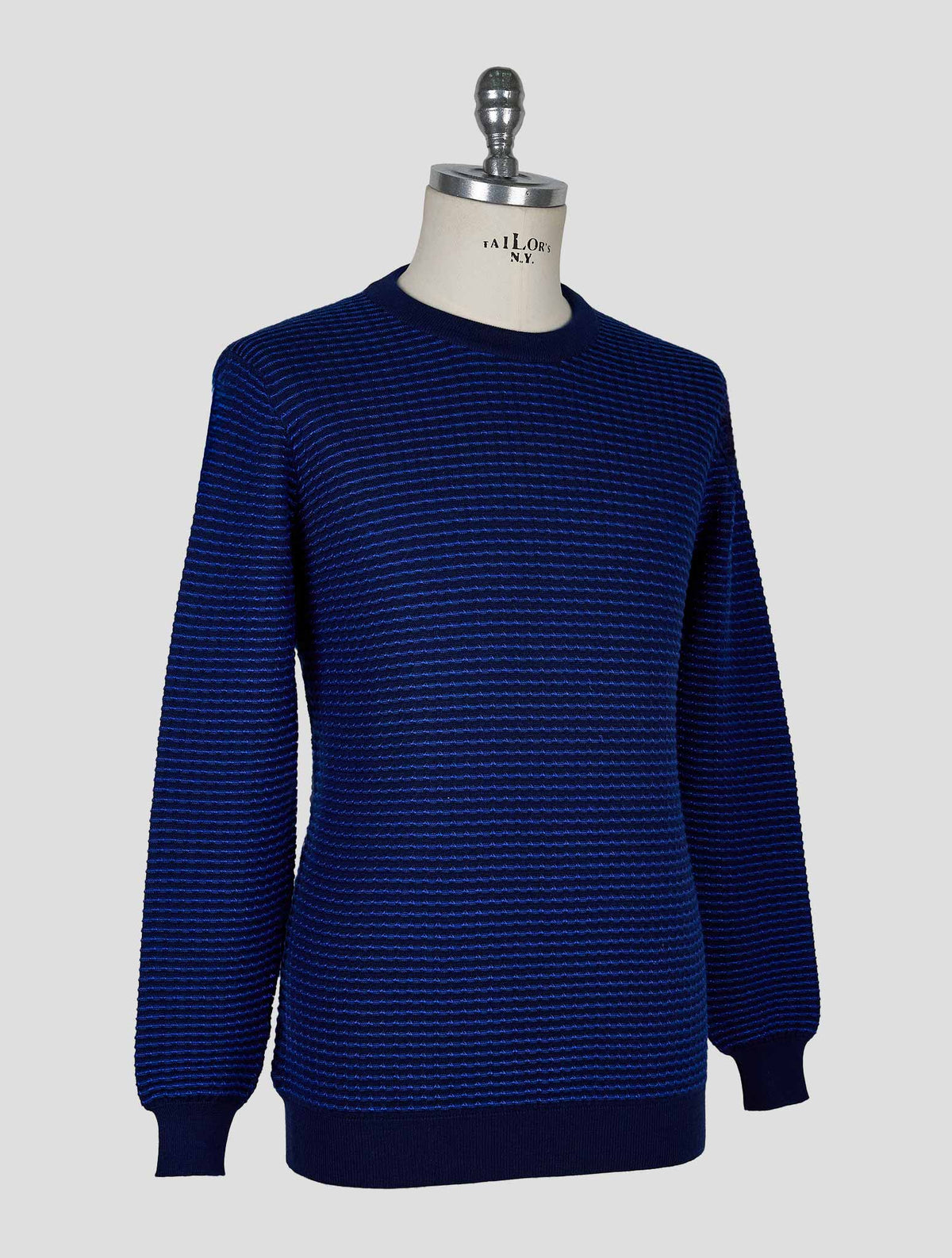 Kiton Blue Cashmere Silk Sweater Crewneck