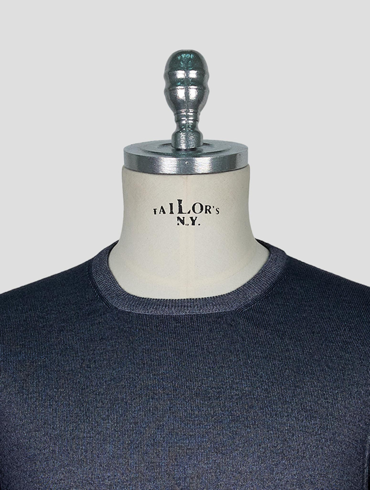 Kiton Gray Wool Sweater Crewneck