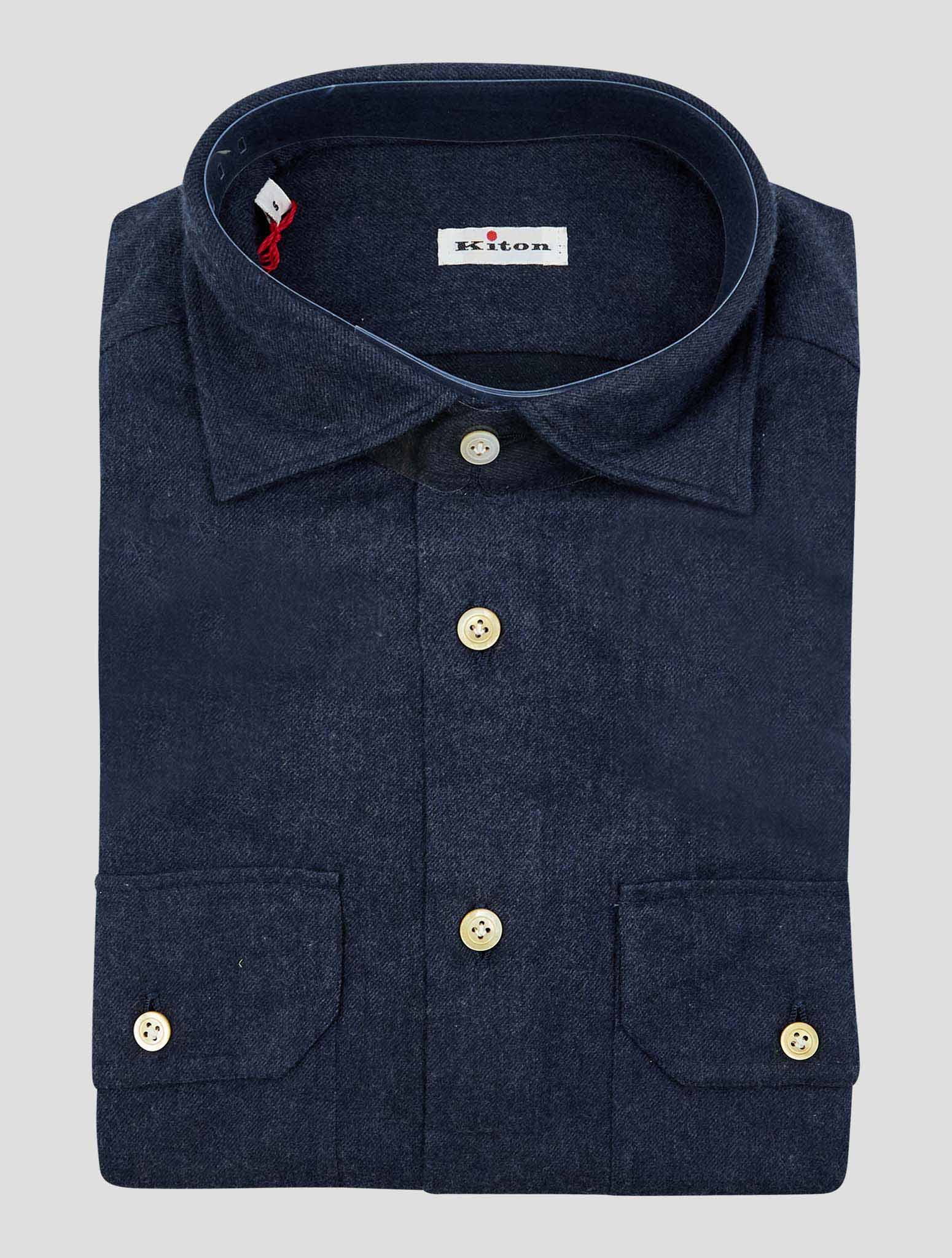 Kiton Blue Cotton Shirt