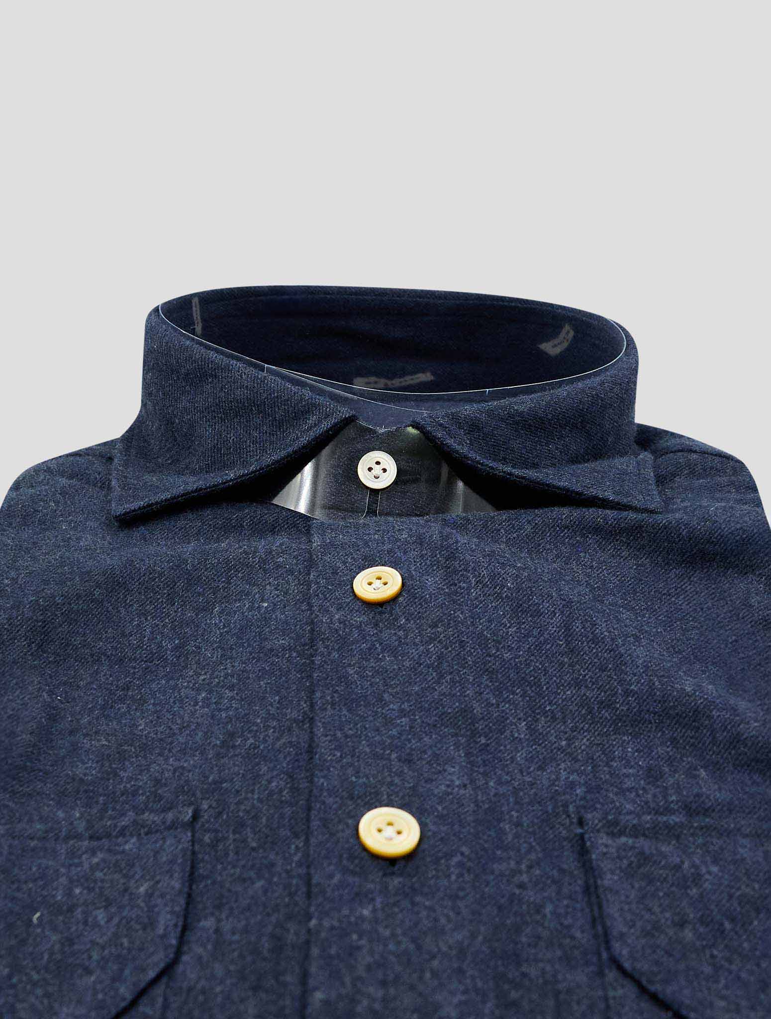 Kiton Blue Cotton Shirt