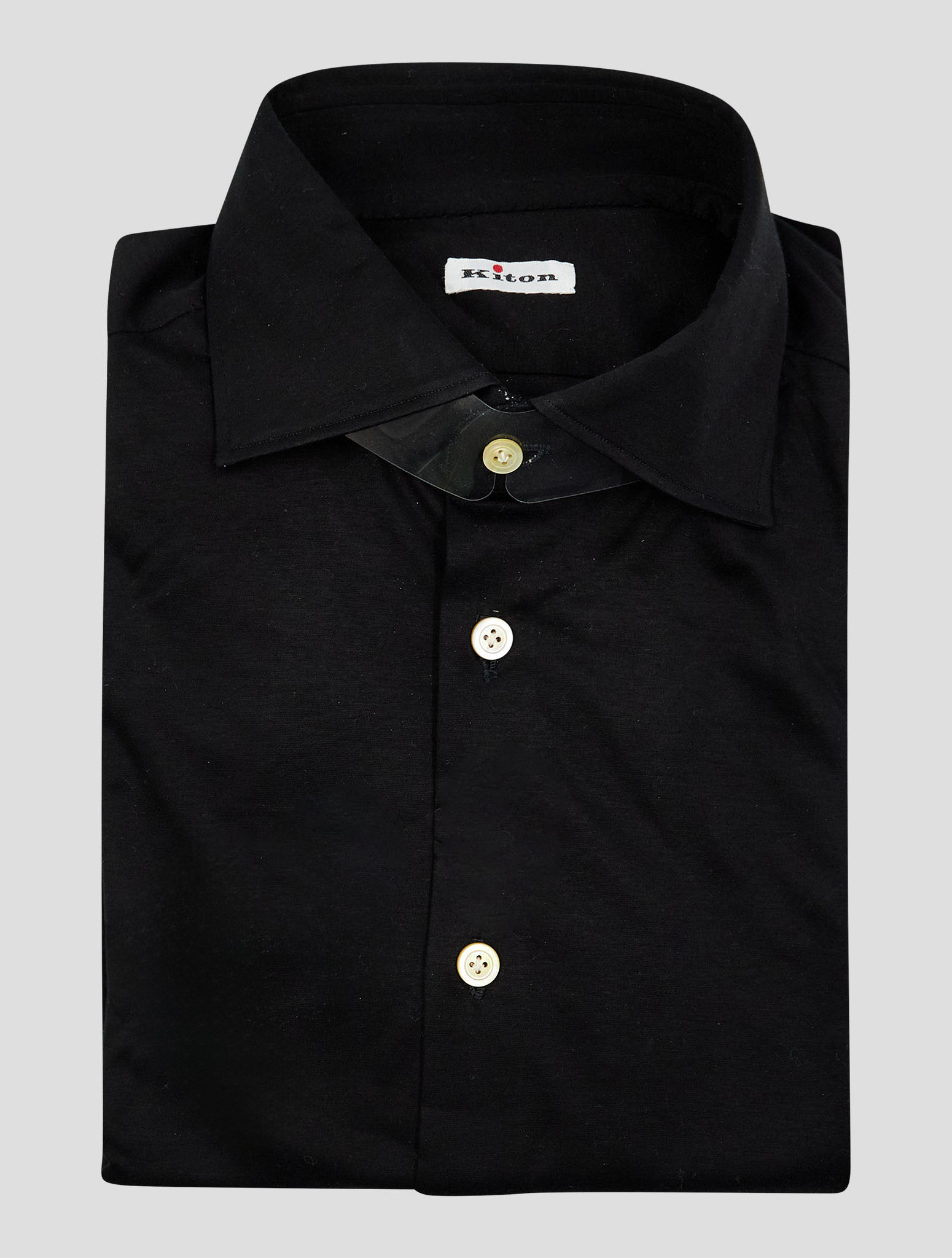 Kiton Black Cotton Shirt