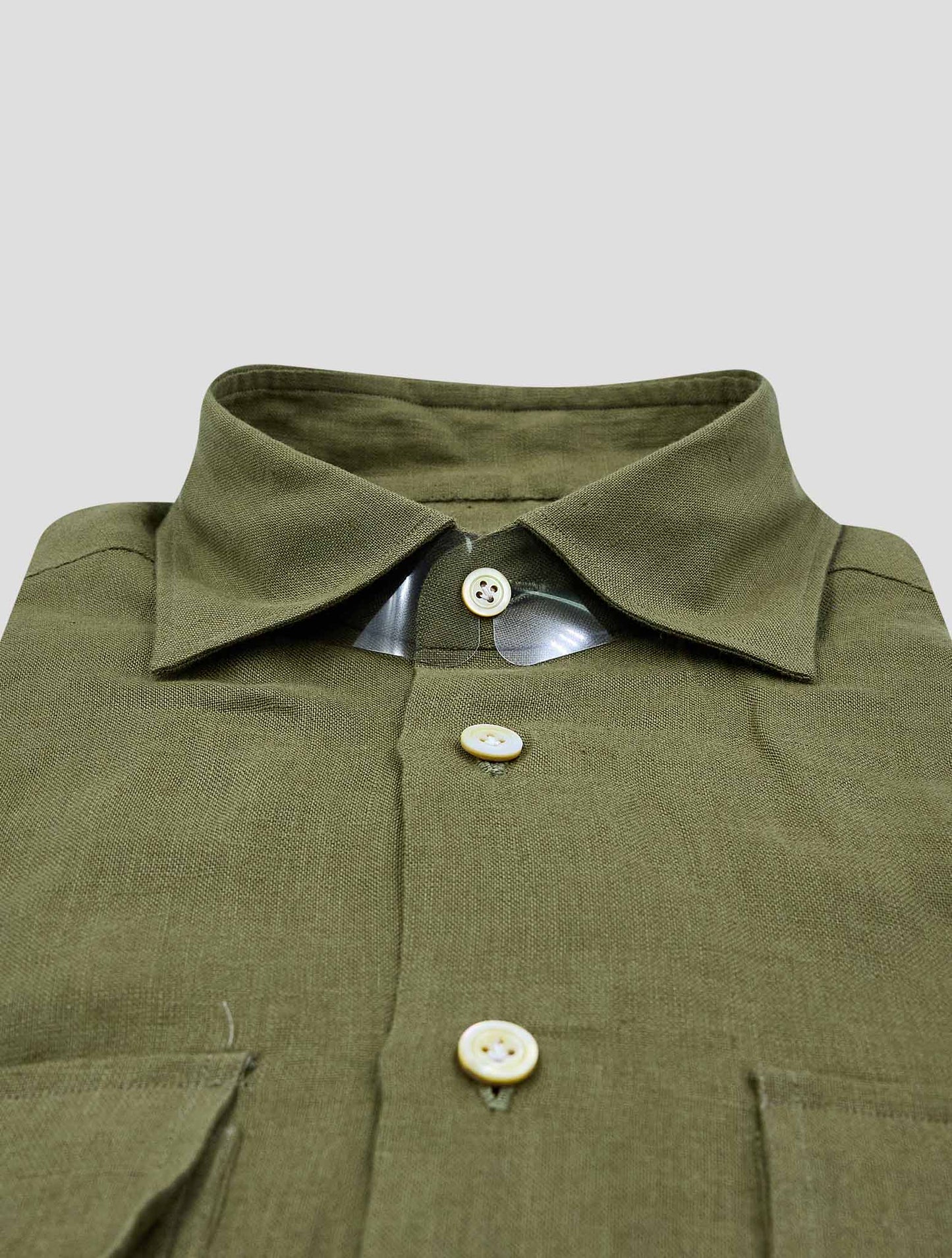 Kiton Green Linen Shirt