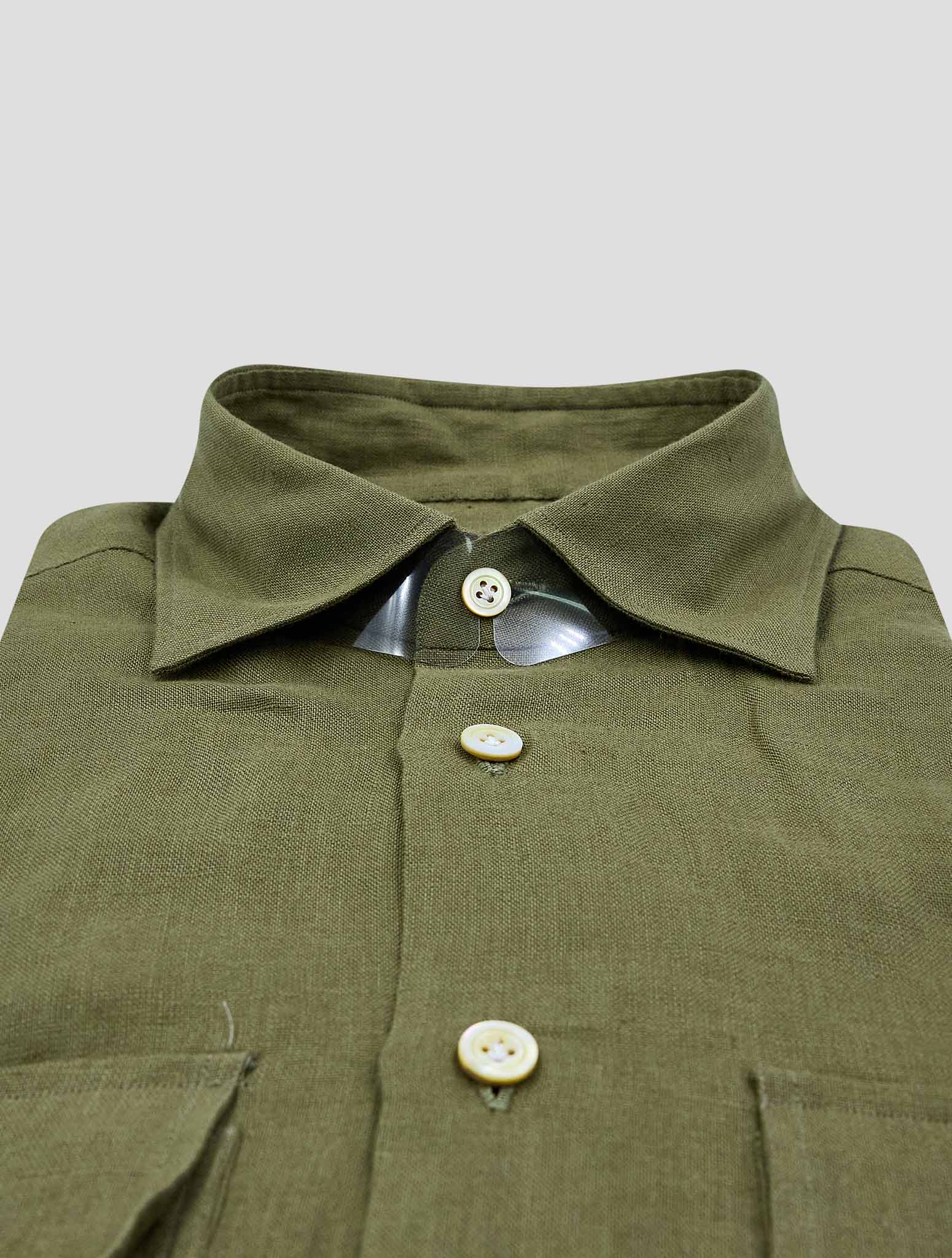 Kiton Green Linen Shirt