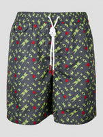 Kiton Gray Green Pl Swim Trunks