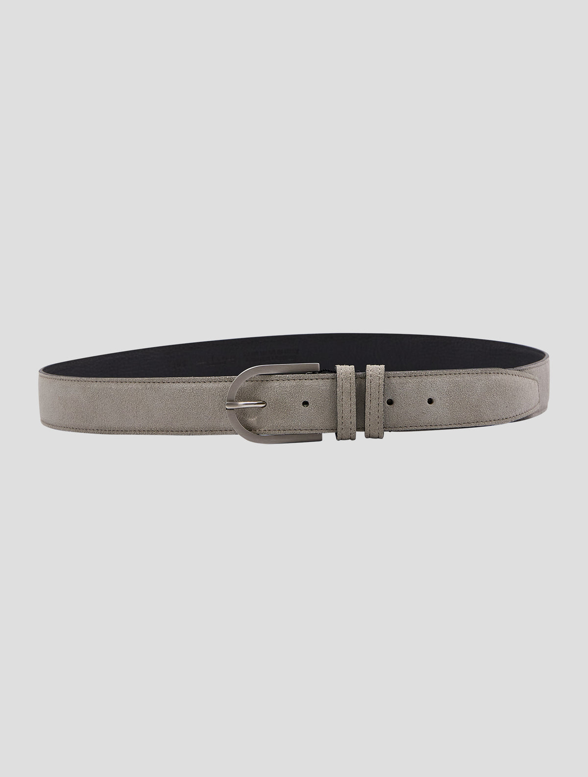 Kiton Gray Leather Suede Belt