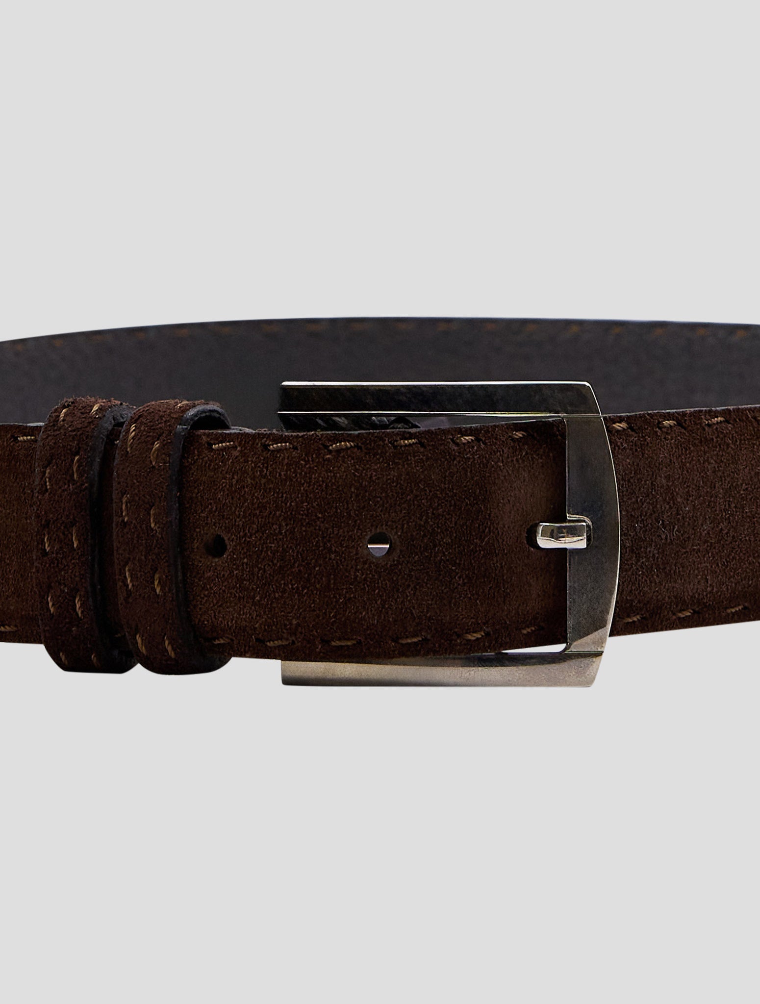 Kiton Brown Leather Suede Belt