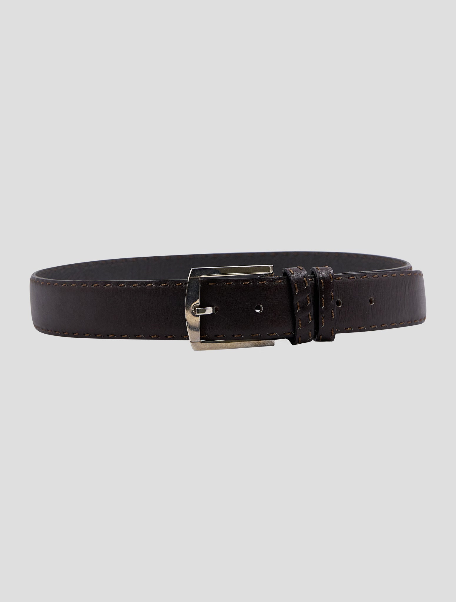 Kiton Dark Brown Leather Belt