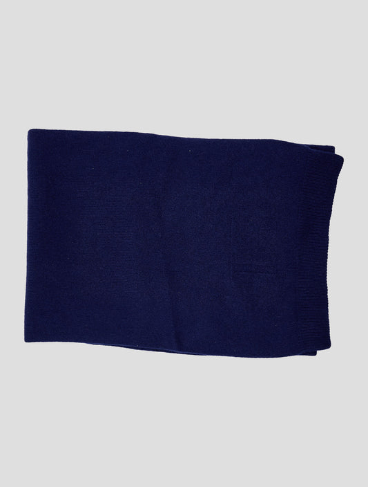 Kiton Blue Cashmere Scarf 30x180