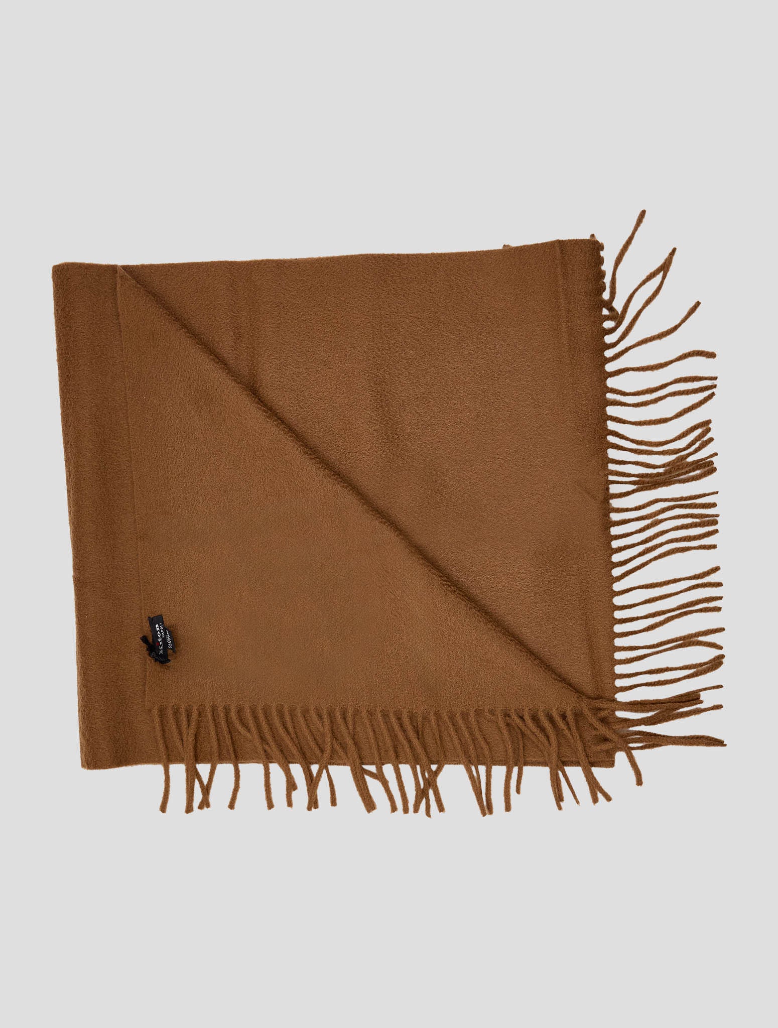 Kiton Brown Cashmere Scarf 37x180