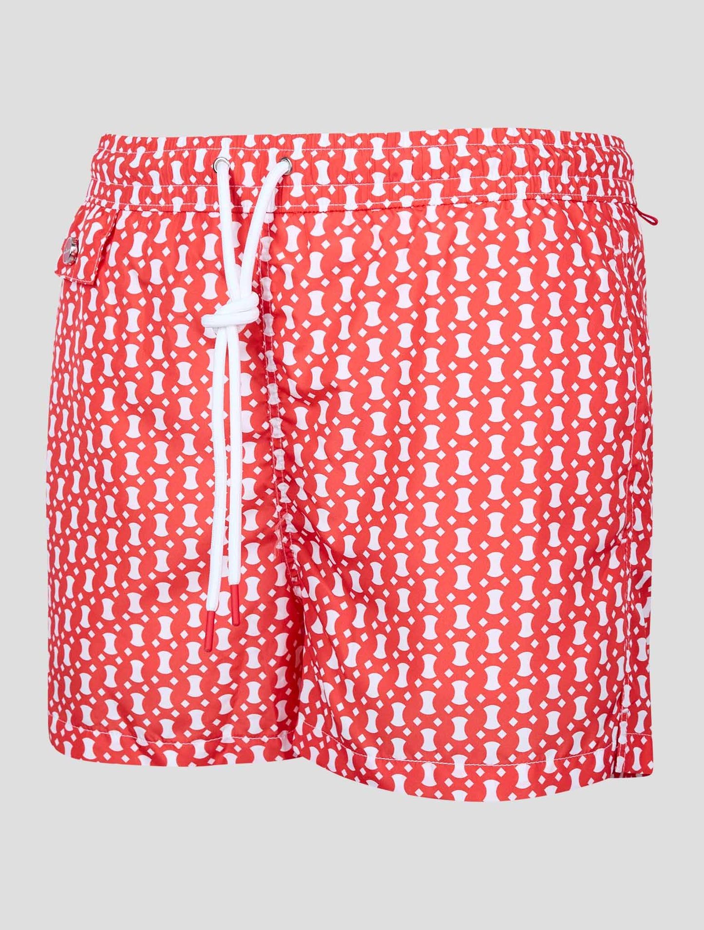 Kiton Red White Pl Swim Trunks
