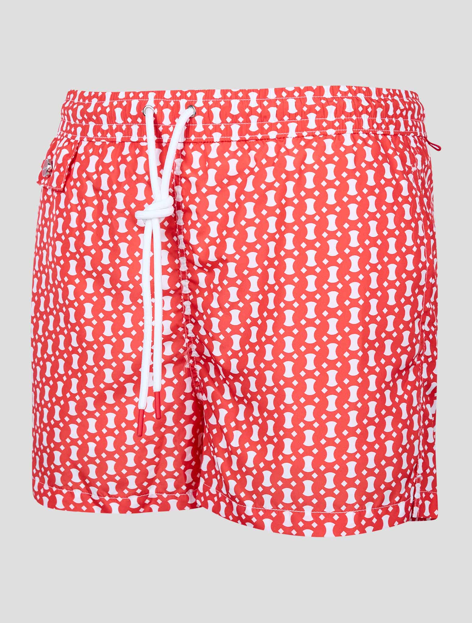 Kiton Red White Pl Swim Trunks