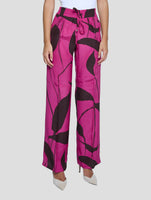 Kiton Fuchsia Brown Silk Pants Women