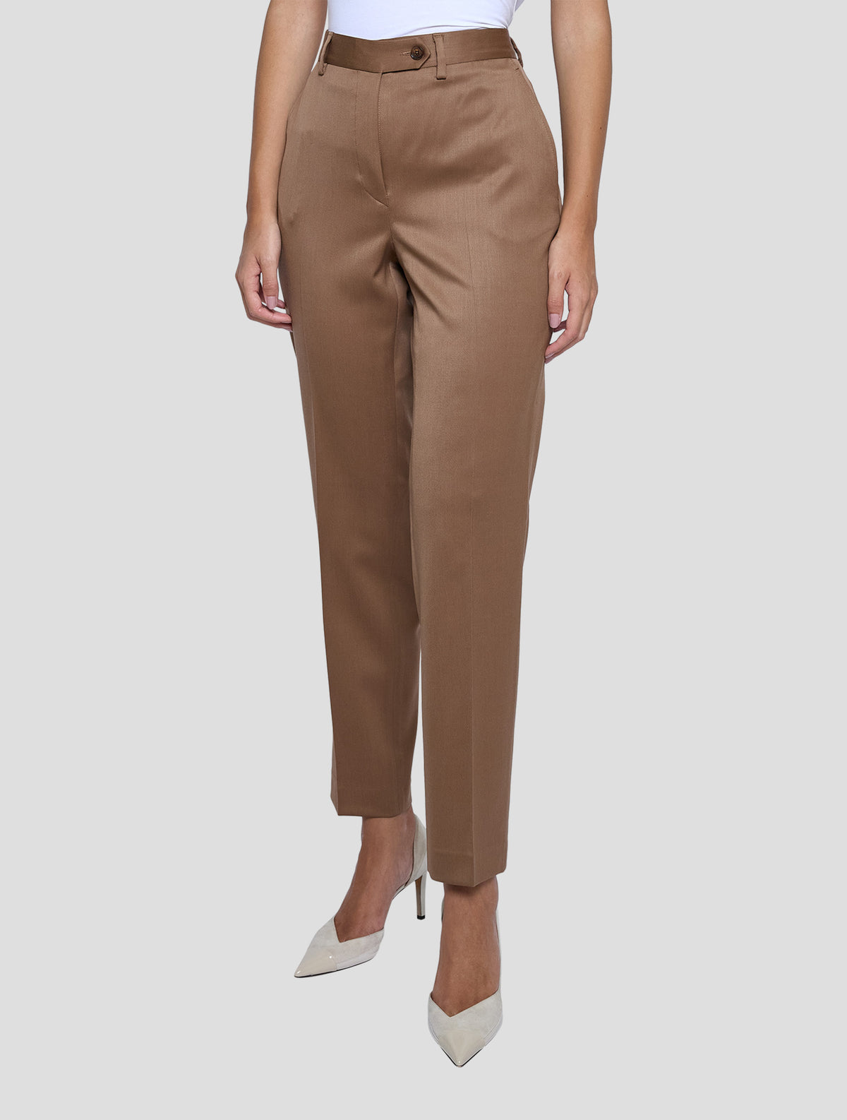 Kiton Brown Virgin Wool Ea Pants Women