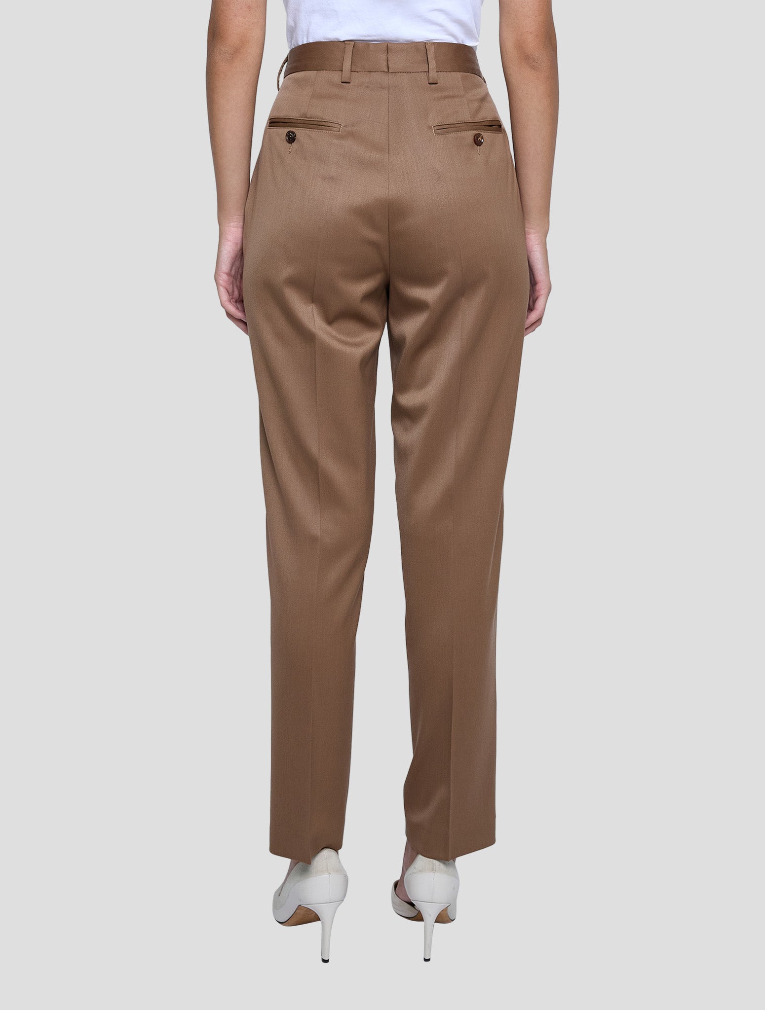 Kiton Brown Virgin Wool Ea Pants Women
