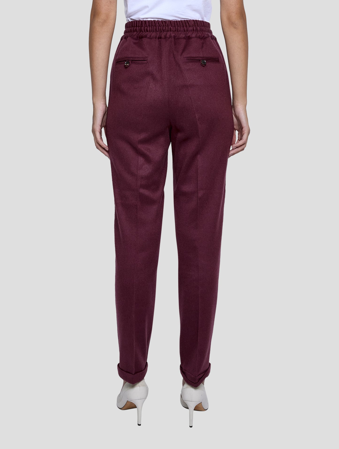 Kiton Burgundy Cashmere Ea Pants Women