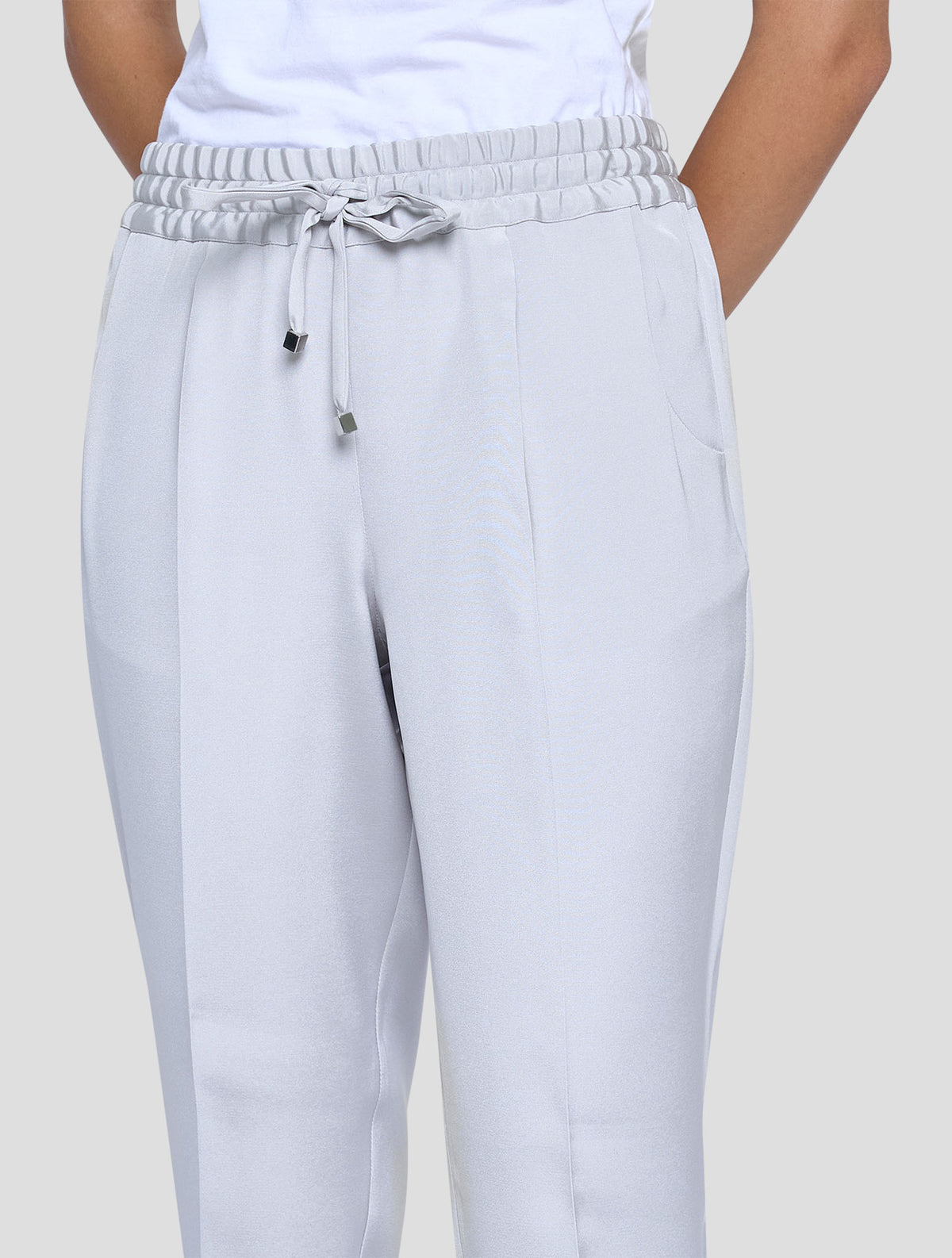 Kiton Gray Silk Ea Pants Women