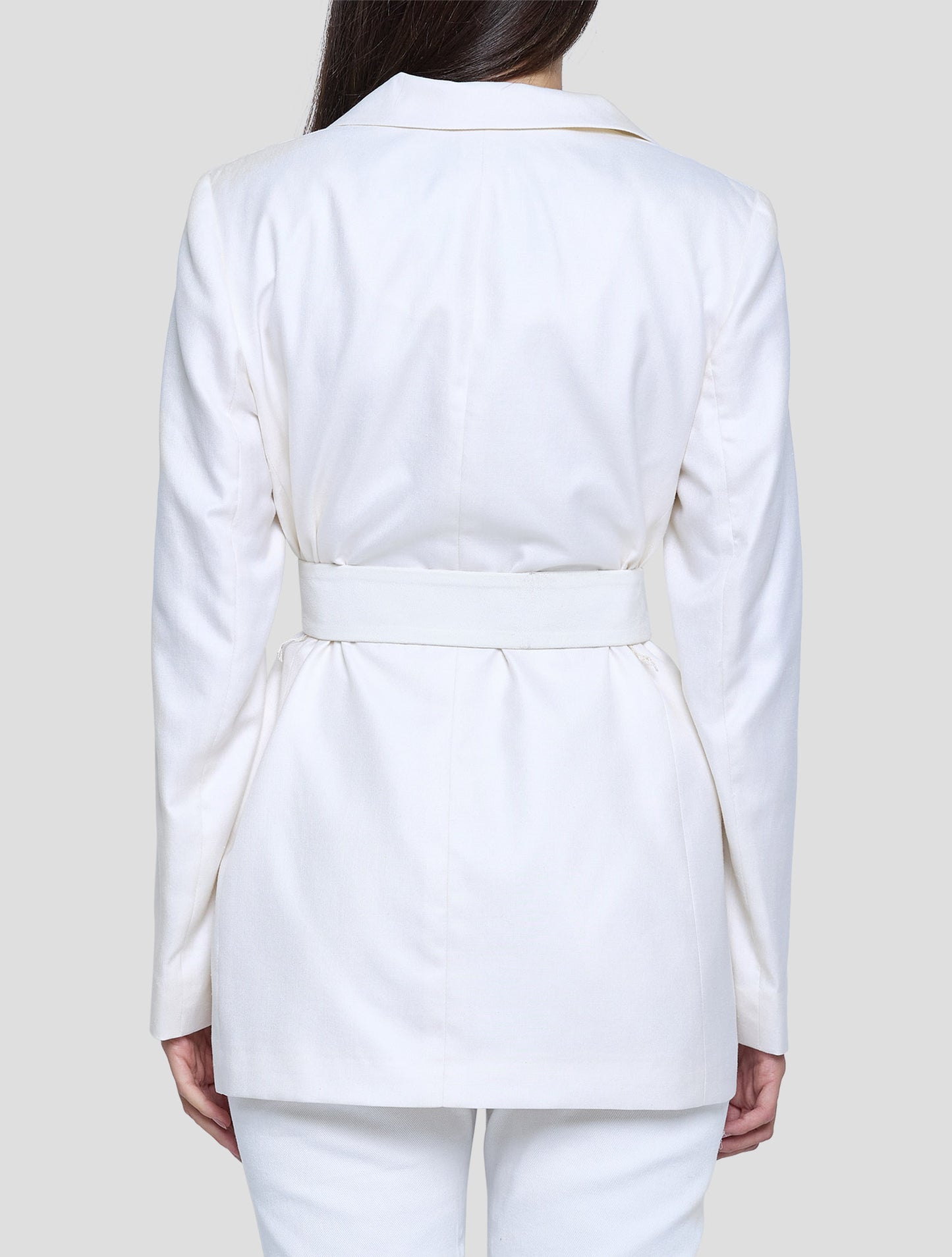 Kiton White Silk Cashmere Linen Blazer Women