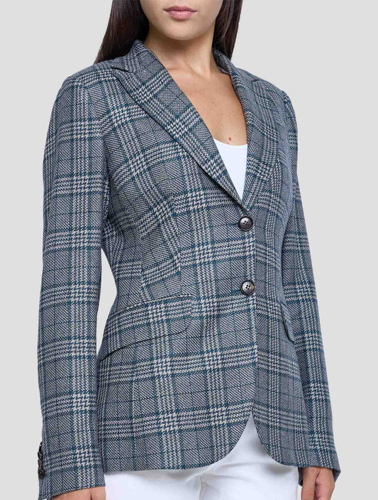 Kiton Multicolor Cashmere Silk Blazer Women